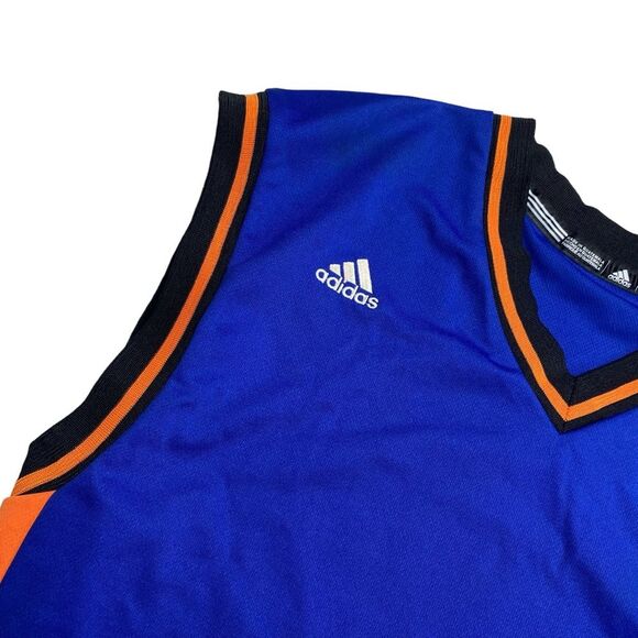 Adidas NBA Basketball Jersey Sleeveless V Neck Blue Orange Sz S - Picture 2 of 13
